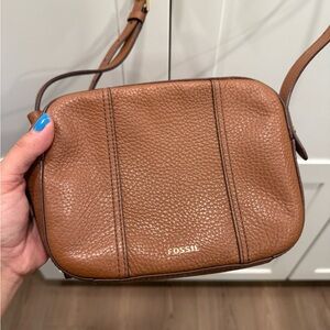 Fossil Tan Leather Crossbody Bag
